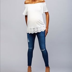 AG jeans the legging ankle distressed maternity